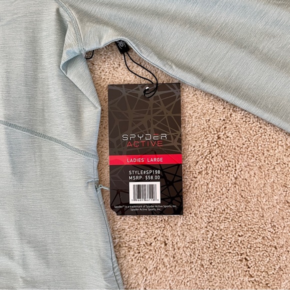 NWT Spyder ladies Sage Green Athletic Top, size Large - Picture 4 of 7